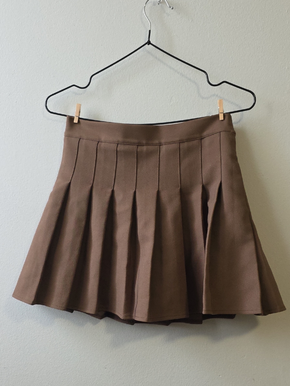 Pleated Brown Women's Skirt - Classic A-Line Style